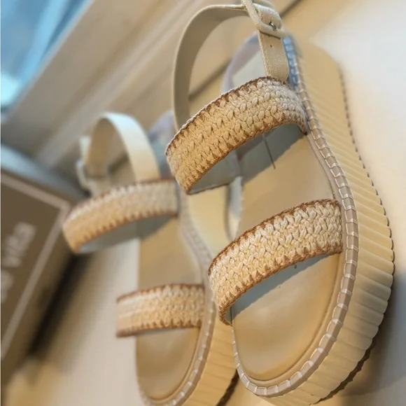 Dolce Vita Neutral Cream Braided-Strap Platform Sandals - Picture 4 of 6